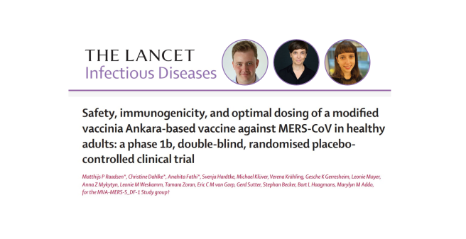  New Publication on Safety and immunogenicity following vaccination with MVA-MERS-S